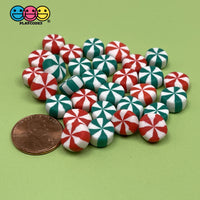 Candy Swirl Peppermint Mints Mix Christmas Theme Charms Fake Polymer Clay Candies Decoden 2 Choices