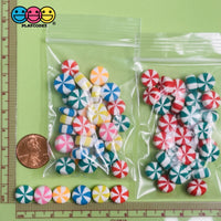 Candy Swirl Peppermint Mints Mix Christmas Theme Charms Fake Polymer Clay Candies Decoden 2 Choices
