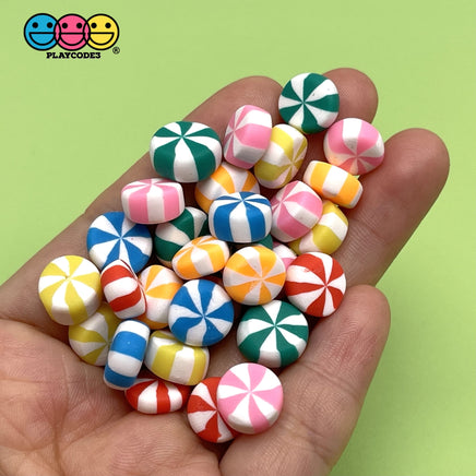 Candy Swirl Peppermint Mints Mix Christmas Theme Charms Fake Polymer Clay Candies Decoden 2 Choices