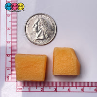 Cantaloupe Chunks 3D Fake Food Realistic Charm Cabochons 10 Pcs