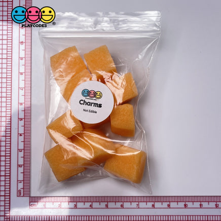 Cantaloupe Chunks 3D Fake Food Realistic Charm Cabochons 10 Pcs