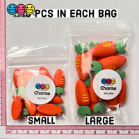 Carrot Flatback Charms Cabochons Carrots Large Small Decoden 2 Sizes 10 Pcs Charm