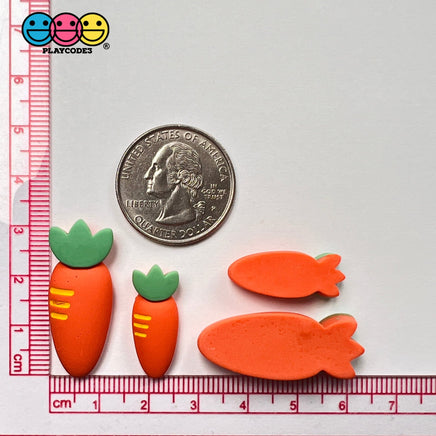Carrot Flatback Charms Cabochons Carrots Large Small Decoden 2 Sizes 10 Pcs Charm