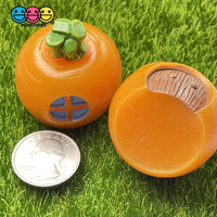 Carrot Top House Large Charm Solid Resin Flat Bottom Easter Cabochon 5Pcs