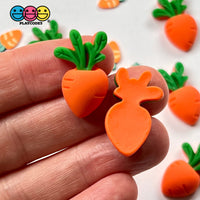 Carrot With Stem Leaf Flatback Charms Cabochons Carrots Easter Decoden 10 Pcs Charm