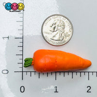 Carrots Real 3D Orange Green Top Flat Back Cabochons Fake Bake Decoden 5 pcs Charm