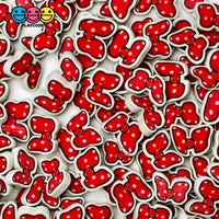 Cartoon Character Red Bow White Polka Dots Fake Clay Sprinkles Decoden Fimo Jimmies 10Mm Playcode3