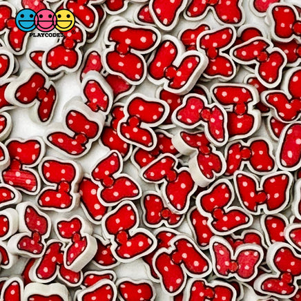 Cartoon Character Red Bow White Polka Dots Fake Clay Sprinkles Decoden Fimo Jimmies 10Mm Playcode3