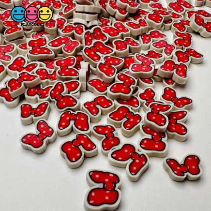Cartoon Character Red Bow White Polka Dots Fake Clay Sprinkles Decoden Fimo Jimmies 10Mm Playcode3
