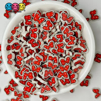 Cartoon Character Red Bow White Polka Dots Fake Clay Sprinkles Decoden Fimo Jimmies 10Mm Playcode3