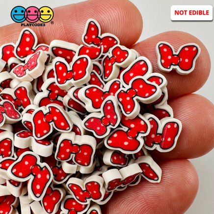 Cartoon Character Red Bow White Polka Dots Fake Clay Sprinkles Decoden Fimo Jimmies 10Mm Playcode3
