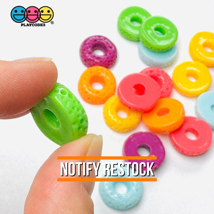 Cheerios Froot Loops Cereal Charms Fake Food Decoden 18 pcs 6 Colors Charm