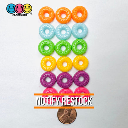 Cheerios Froot Loops Cereal Charms Fake Food Decoden 18 pcs 6 Colors Charm