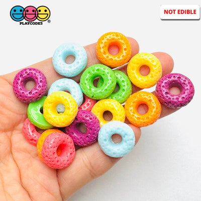 Cheerios Froot Loops Cereal Charms Fake Food Decoden 18 pcs 6 Colors Charm