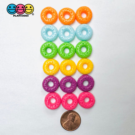 Cheerios Froot Loops Cereal Charms Fake Food Decoden 18 pcs 6 Colors Charm