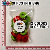 Cheerios Froot Loops Cereal Charms Flatback Fake Food Decoden Red Green Christmas 20 Pcs 2 Colors