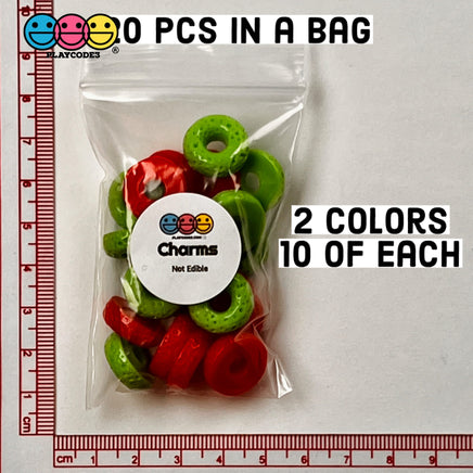 Cheerios Froot Loops Cereal Charms Flatback Fake Food Decoden Red Green Christmas 20 Pcs 2 Colors