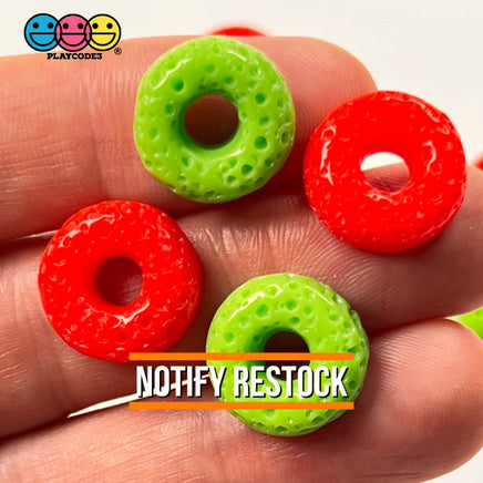 Cheerios Froot Loops Cereal Charms Flatback Fake Food Decoden Red Green Christmas 20 Pcs 2 Colors