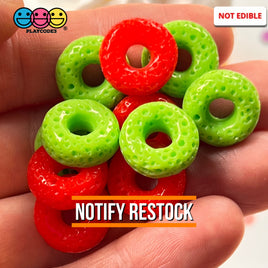 Cheerios Froot Loops Cereal Charms Flatback Fake Food Decoden Red Green Christmas 20 Pcs 2 Colors