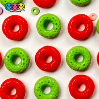 Cheerios Froot Loops Cereal Charms Flatback Fake Food Decoden Red Green Christmas 20 Pcs 2 Colors