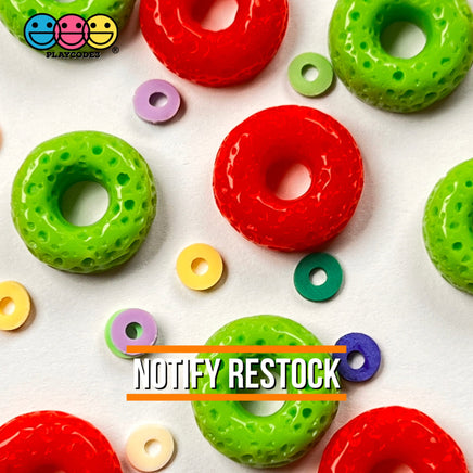 Cheerios Froot Loops Cereal Charms Flatback Fake Food Decoden Red Green Christmas 20 Pcs 2 Colors