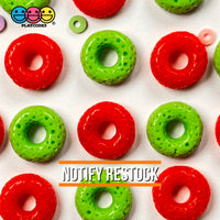 Cheerios Froot Loops Cereal Charms Flatback Fake Food Decoden Red Green Christmas 20 Pcs 2 Colors