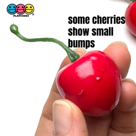 Cherry Charms Red and Dark Red Fake Realistic Charms Faux Food Cherries Cabochon 15pcs Fake Food