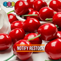 Cherry Charms Red And Dark Fake Realistic Faux Food Cherries Cabochon 20Pcs Red