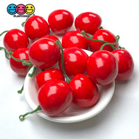 Cherry Charms Red and Dark Red Fake Realistic Charms Faux Food Cherries Cabochon 15pcs red(15pcs) Fake Food