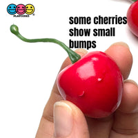Cherry Charms Red and Dark Red Fake Realistic Charms Faux Food Cherries Cabochon 15pcs Fake Food