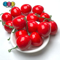 Cherry Charms Red and Dark Red Fake Realistic Charms Faux Food Cherries Cabochon 15pcs red(15pcs) Fake Food