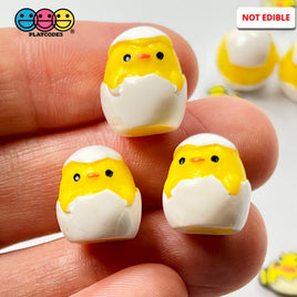 Chickee In White Egg Shell Charms Cabochons Chick Easter Eggs Decoden 10 Pcs Charm