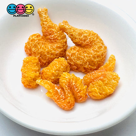 3D Tiny Small Fake Food Chicken Wings Legs Nuggets Cabochons Decoden Charm 6pcs PLAYCODE3 LLC Charm