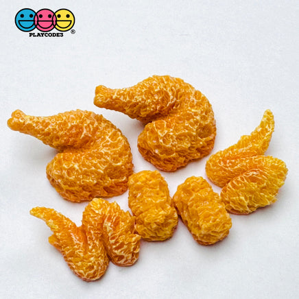3D Tiny Small Fake Food Chicken Wings Legs Nuggets Cabochons Decoden Charm 6pcs PLAYCODE3 LLC Charm