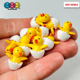 Ducklings In White Egg Shell Mini Charms Cabochons Chick Easter Eggs Decoden 10 Pcs Playcode3 Llc