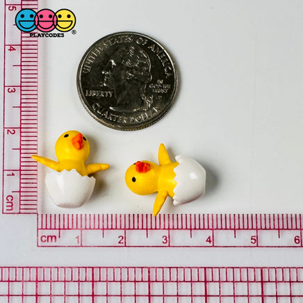 Ducklings In White Egg Shell Mini Charms Cabochons Chick Easter Eggs Decoden 10 Pcs Playcode3 Llc