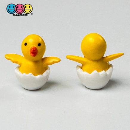 Ducklings In White Egg Shell Mini Charms Cabochons Chick Easter Eggs Decoden 10 Pcs Playcode3 Llc