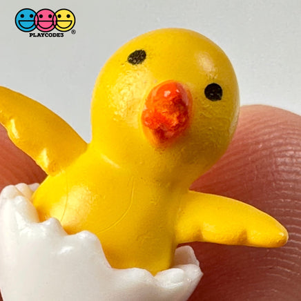 Ducklings In White Egg Shell Mini Charms Cabochons Chick Easter Eggs Decoden 10 Pcs Playcode3 Llc