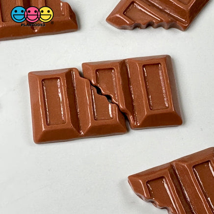 Chocolate Bar Cracked Broken Charm Fake Candies Flat Back Cabochons 10 Pcs Playcode3 Llc