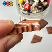 Chocolate Bar Cracked Broken Charm Fake Candies Flat Back Cabochons 10 Pcs Playcode3 Llc