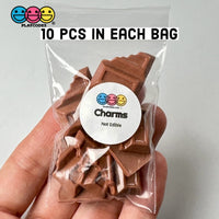 Chocolate Bar Cracked Broken Charm Fake Candies Flat Back Cabochons 10 Pcs Playcode3 Llc