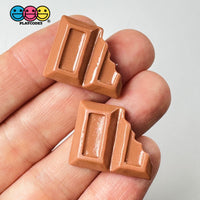 Chocolate Bar Cracked Broken Charm Fake Candies Flat Back Cabochons 10 Pcs Playcode3 Llc