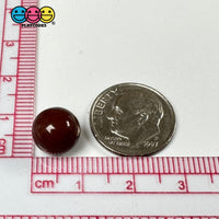 Chocolate Brown Boba Beads 10Mm Fake Food Acrylic Balls Faux Decoden Bead