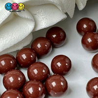 Chocolate Brown Boba Beads 10Mm Fake Food Acrylic Balls Faux Decoden Bead