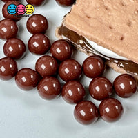 Chocolate Brown Boba Beads 10Mm Fake Food Acrylic Balls Faux Decoden Bead