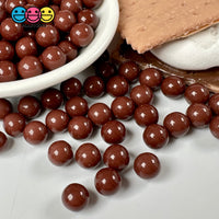 Chocolate Brown Boba Beads 8Mm Fake Food Acrylic Balls Faux Decoden Bead