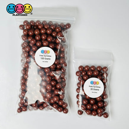Chocolate Brown Boba Beads 8Mm Fake Food Acrylic Balls Faux Decoden Bead