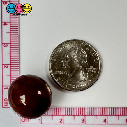 Chocolate Brown Boba Beads Fake Food Malted Ball Candy Not Edible Acrylic Balls Faux Decoden 19 Mm