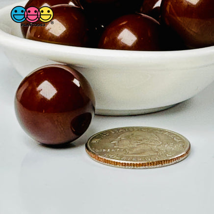 Chocolate Brown Boba Beads Fake Food Malted Ball Candy Not Edible Acrylic Balls Faux Decoden 19 Mm