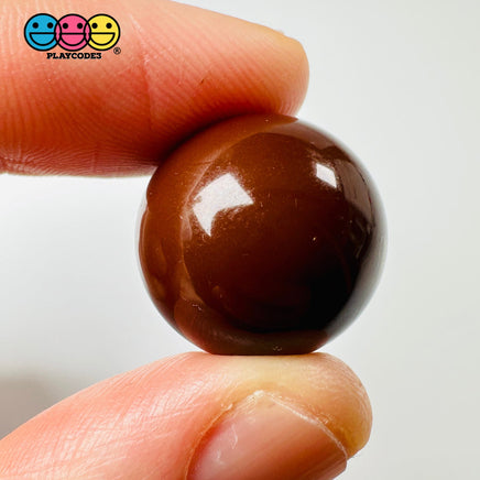 Chocolate Brown Boba Beads Fake Food Malted Ball Candy Not Edible Acrylic Balls Faux Decoden 19 Mm